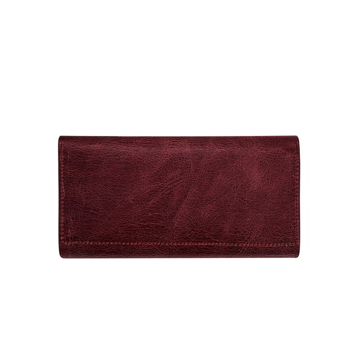 Zoozie Bags Cartera de Piel Auténtica para Mujer en Rojo Clarete, Elegante y Sofisticada, 19x10x2 cm
